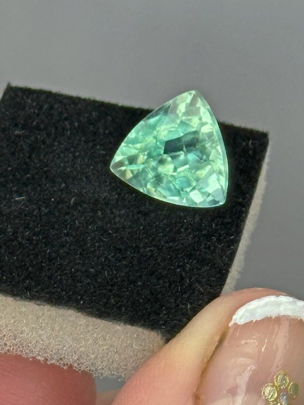 Excellent Trillion Green Sapphire